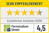 Fernstudium Direkt 4,5 Sterne-Bewertung