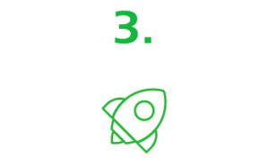 Eine Zeichnung eines Raketenschiffs mit der Nummer 5 darauf.
