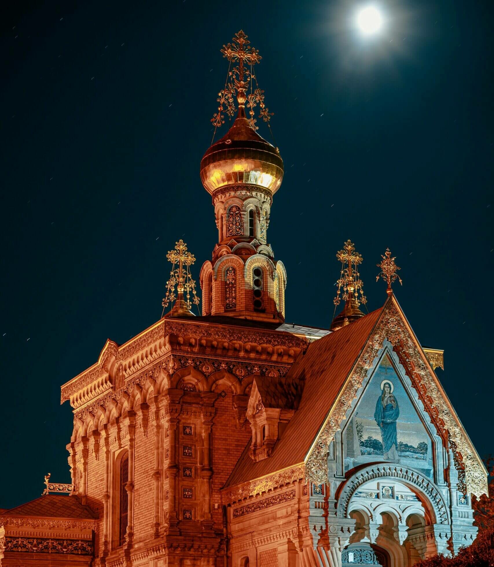 Kirche Hl. Maria Magdalena Darmstadt bei NachtKirche-Hl.Maria-Magdalena-Darmstadt-bei-Nacht