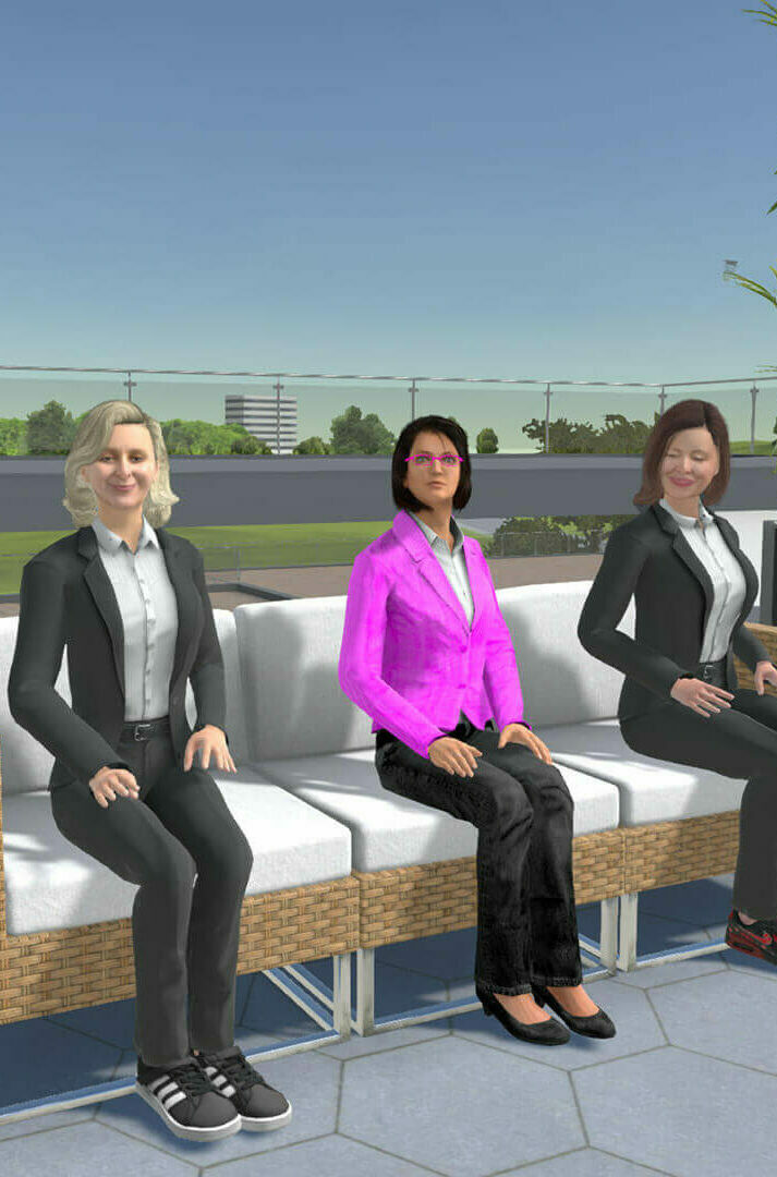 AKAD-Forum 2025: 3 Teilnehmerinnen sitzen auf einer Bank