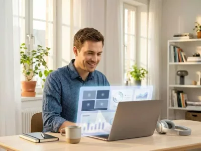 Student Zuhause mit Laptop